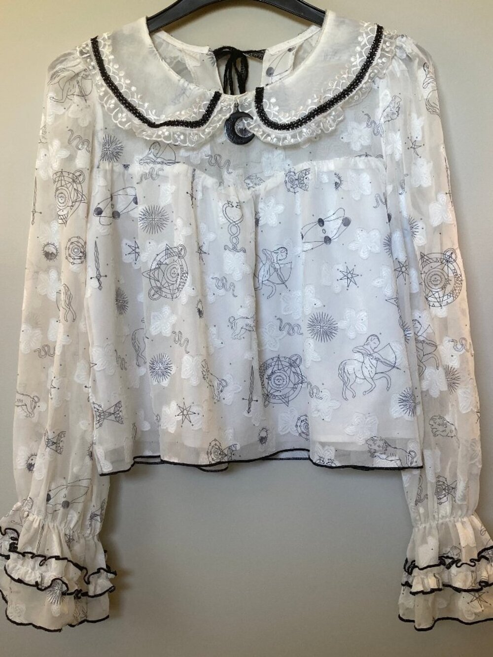 DARK IN LOVE Brand Gothic Witchy Celestial Graphics Long Sleeve Top